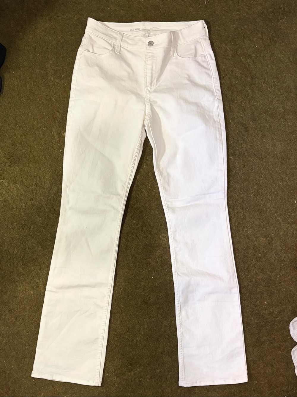 Old Navy White Mid-Rise Boot-Cut Jeans